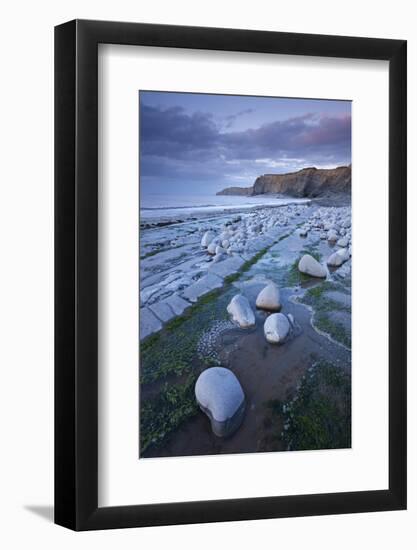 Rock Pools on Kilve Beach, Somerset, England. Summer-Adam Burton-Framed Photographic Print