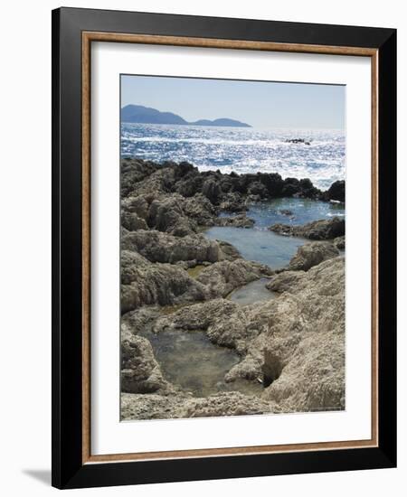 Rock Pools Where Locals Collect Salt, Alaties Beach Area, Kefalonia, Ionian Islands, Greece-R H Productions-Framed Photographic Print