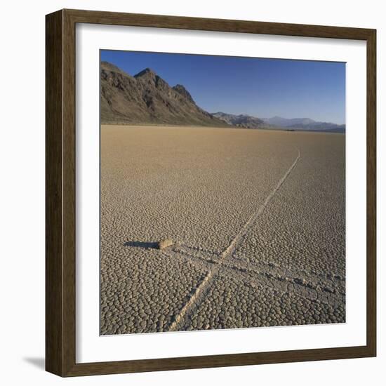 Rock Pushed by Wind in Desert-Micha Pawlitzki-Framed Photographic Print