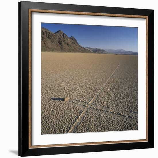 Rock Pushed by Wind in Desert-Micha Pawlitzki-Framed Photographic Print