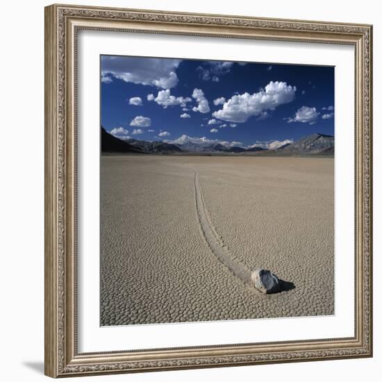 Rock Pushed by Wind in Desert-Micha Pawlitzki-Framed Photographic Print