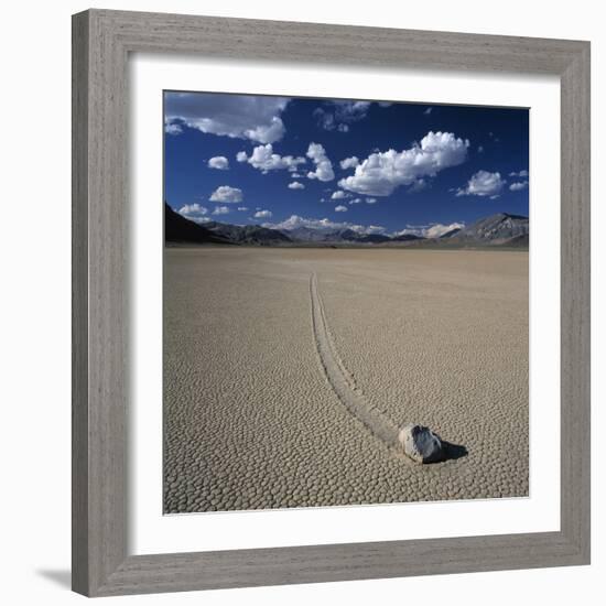 Rock Pushed by Wind in Desert-Micha Pawlitzki-Framed Photographic Print