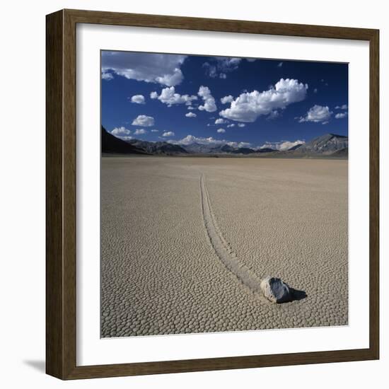 Rock Pushed by Wind in Desert-Micha Pawlitzki-Framed Photographic Print