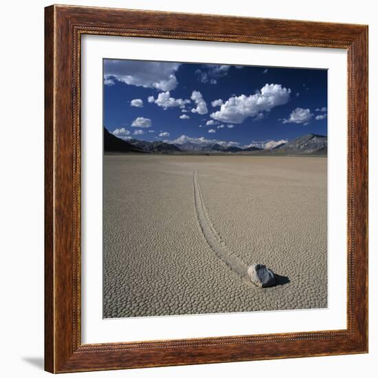 Rock Pushed by Wind in Desert-Micha Pawlitzki-Framed Photographic Print