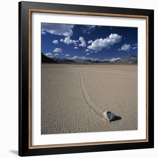 Rock Pushed by Wind in Desert-Micha Pawlitzki-Framed Photographic Print