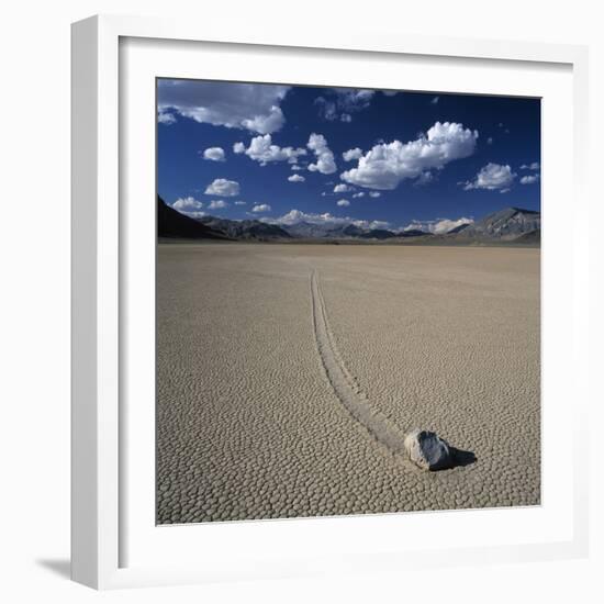 Rock Pushed by Wind in Desert-Micha Pawlitzki-Framed Photographic Print