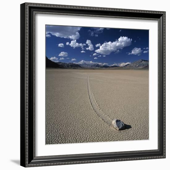 Rock Pushed by Wind in Desert-Micha Pawlitzki-Framed Photographic Print