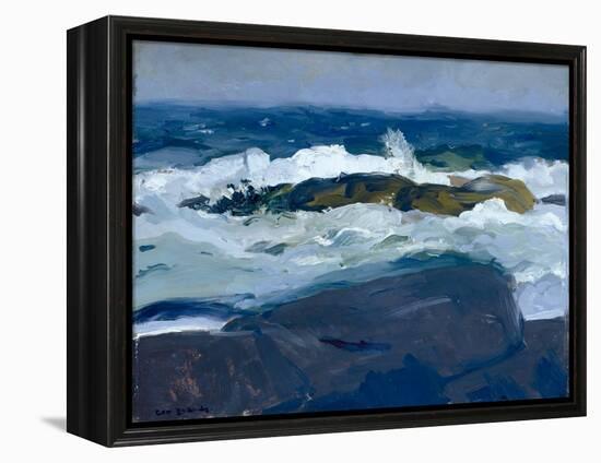 Rock Reef, Maine, 1913 (Oil on Wood)-George Wesley Bellows-Framed Premier Image Canvas