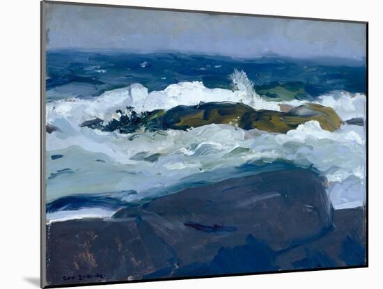 Rock Reef, Maine, 1913 (Oil on Wood)-George Wesley Bellows-Mounted Giclee Print