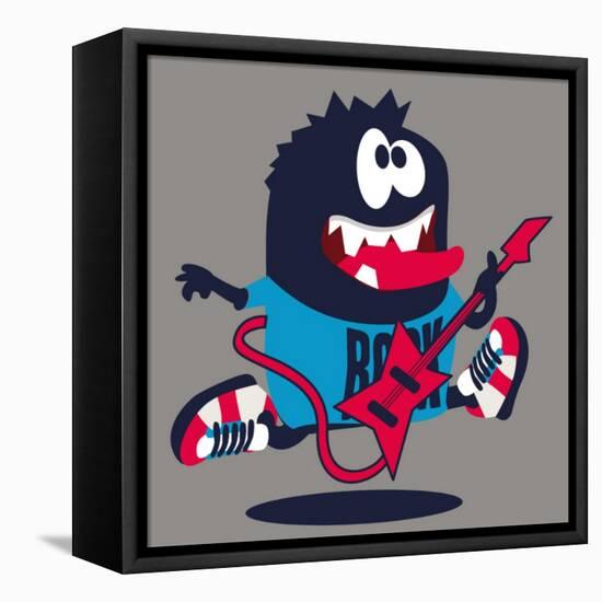 Rock, Rocker Monster-braingraph-Framed Stretched Canvas