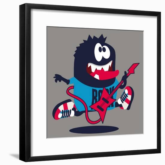 Rock, Rocker Monster-braingraph-Framed Premium Giclee Print