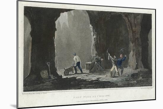 Rock Salt: Miners at Work in Salt Mine Near Cracow, Poland, C1820-null-Mounted Giclee Print