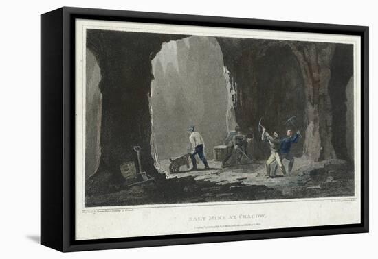 Rock Salt: Miners at Work in Salt Mine Near Cracow, Poland, C1820-null-Framed Premier Image Canvas
