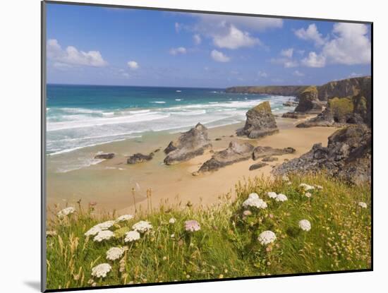 Rock Stacks, Beach and Rugged Coastline at Bedruthan Steps, North Cornwall, England-Neale Clark-Mounted Photographic Print