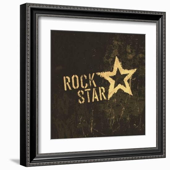 Rock Star Grunge Icon-pashabo-Framed Art Print