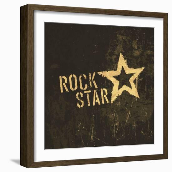 Rock Star Grunge Icon-pashabo-Framed Art Print