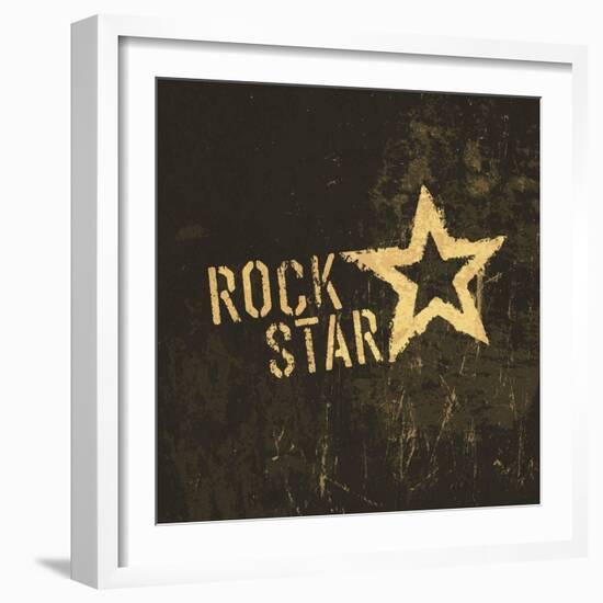 Rock Star Grunge Icon-pashabo-Framed Art Print