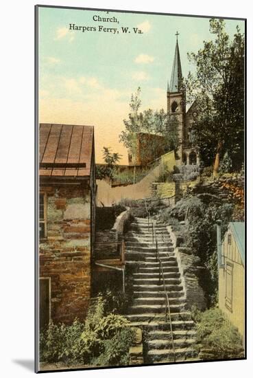 Rock Steps, Catholic Church, Harper's Ferry, West Virginia-null-Mounted Art Print