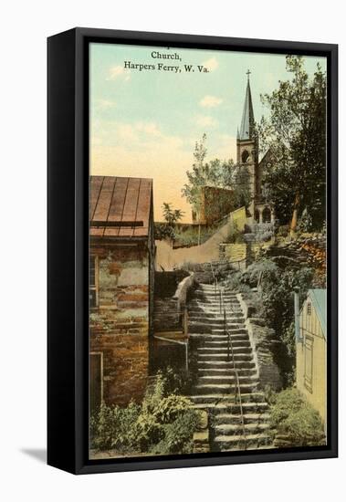 Rock Steps, Catholic Church, Harper's Ferry, West Virginia-null-Framed Stretched Canvas