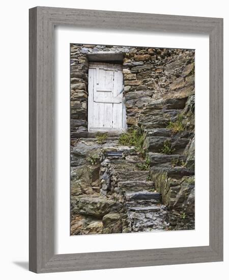 Rock Steps Lead to Old Wooden Door, Vernazza, Italy-Dennis Flaherty-Framed Photographic Print