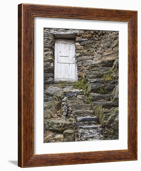 Rock Steps Lead to Old Wooden Door, Vernazza, Italy-Dennis Flaherty-Framed Photographic Print