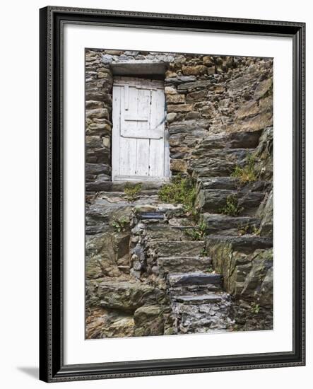 Rock Steps Lead to Old Wooden Door, Vernazza, Italy-Dennis Flaherty-Framed Photographic Print