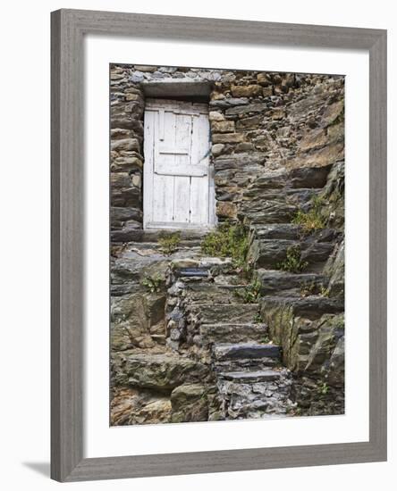 Rock Steps Lead to Old Wooden Door, Vernazza, Italy-Dennis Flaherty-Framed Photographic Print