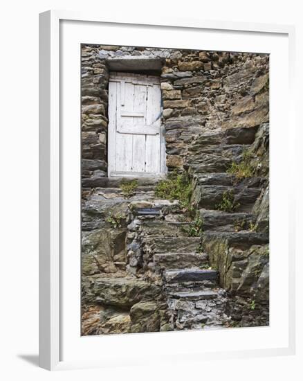 Rock Steps Lead to Old Wooden Door, Vernazza, Italy-Dennis Flaherty-Framed Photographic Print