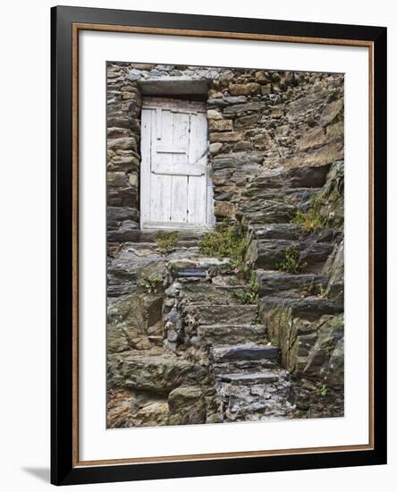 Rock Steps Lead to Old Wooden Door, Vernazza, Italy-Dennis Flaherty-Framed Photographic Print