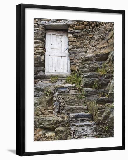 Rock Steps Lead to Old Wooden Door, Vernazza, Italy-Dennis Flaherty-Framed Photographic Print