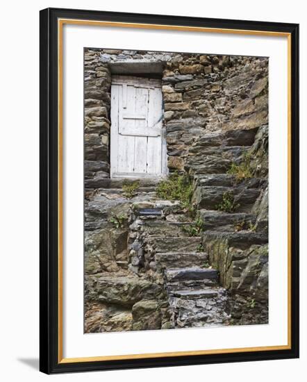 Rock Steps Lead to Old Wooden Door, Vernazza, Italy-Dennis Flaherty-Framed Photographic Print