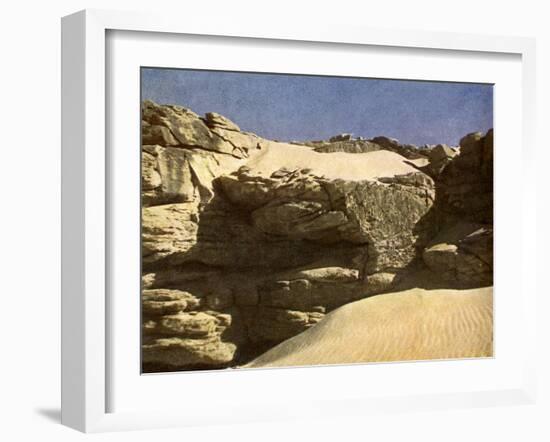 Rock wall in the Sahara, Egypt-English Photographer-Framed Giclee Print
