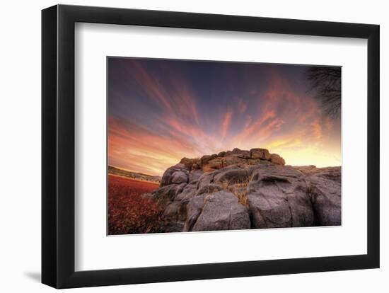 Rock Wall Sunset-Bob Larson-Framed Art Print