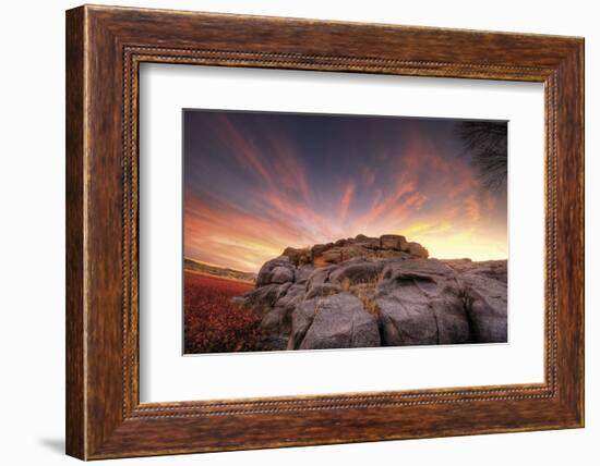 Rock Wall Sunset-Bob Larson-Framed Art Print