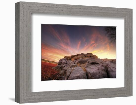 Rock Wall Sunset-Bob Larson-Framed Art Print