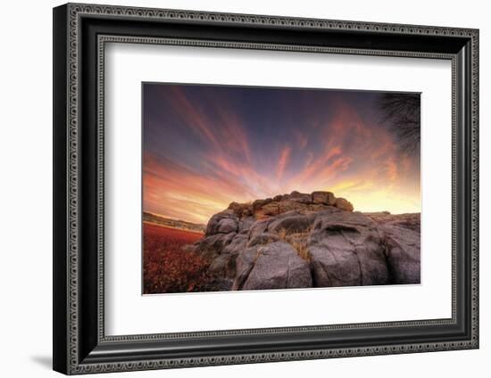 Rock Wall Sunset-Bob Larson-Framed Art Print