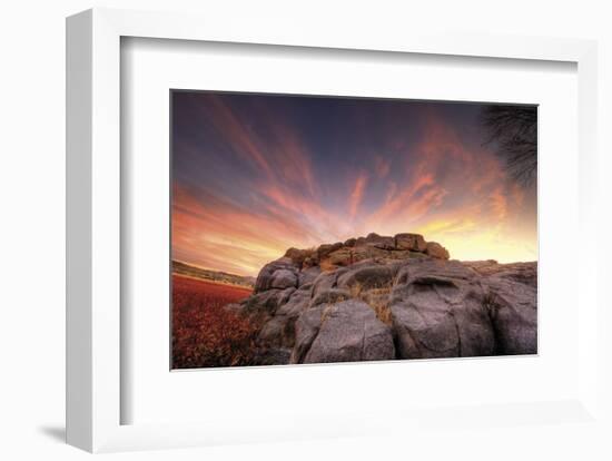 Rock Wall Sunset-Bob Larson-Framed Art Print