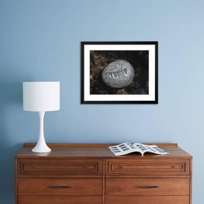 Rock With The Word Trust In Water Photographic Print By Art Com