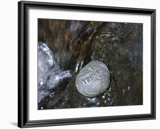 Rock with the Word Trust in Water-null-Framed Photographic Print