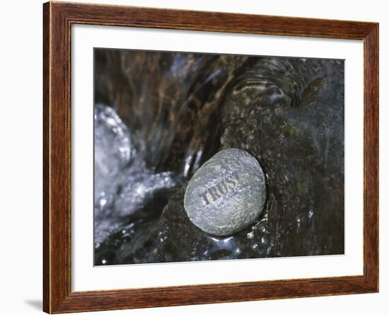 Rock with the Word Trust in Water-null-Framed Photographic Print