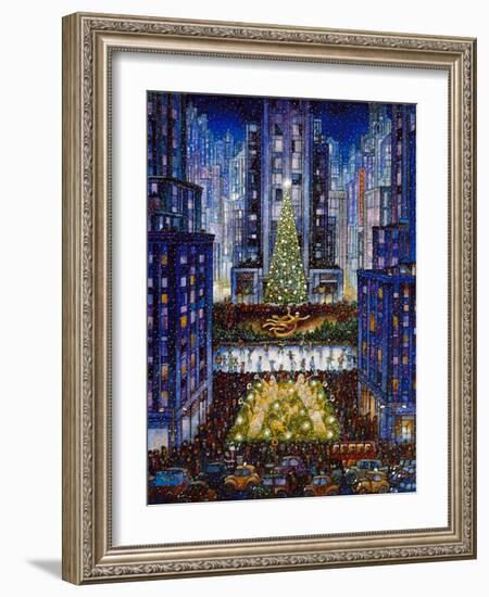 Rockefeller Center 2 Blue-Bill Bell-Framed Giclee Print