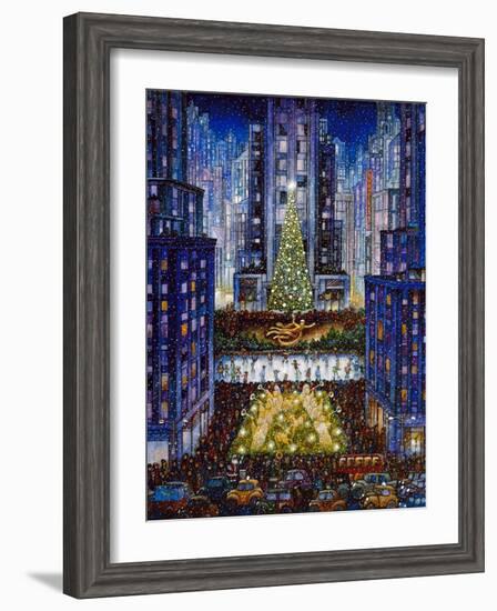 Rockefeller Center 2 Blue-Bill Bell-Framed Giclee Print