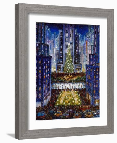 Rockefeller Center 2 Blue-Bill Bell-Framed Giclee Print