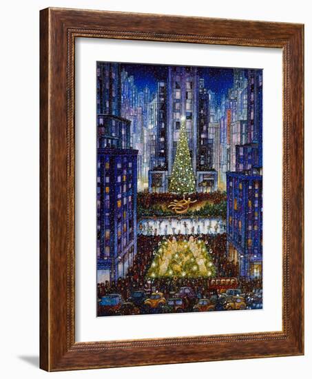 Rockefeller Center 2 Blue-Bill Bell-Framed Giclee Print