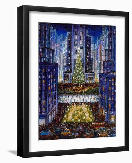 Rockefeller Center 2 Blue-Bill Bell-Framed Giclee Print