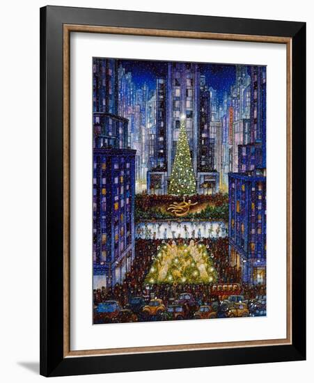 Rockefeller Center 2 Blue-Bill Bell-Framed Giclee Print