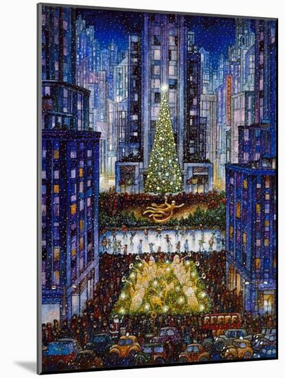 Rockefeller Center 2 Blue-Bill Bell-Mounted Giclee Print