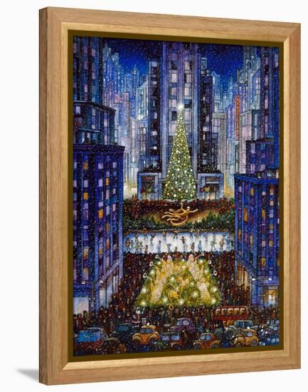 Rockefeller Center 2 Blue-Bill Bell-Framed Premier Image Canvas