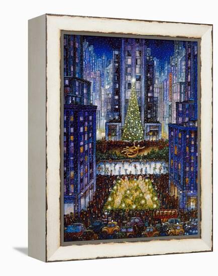 Rockefeller Center 2 Blue-Bill Bell-Framed Premier Image Canvas