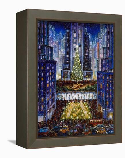 Rockefeller Center 2 Blue-Bill Bell-Framed Premier Image Canvas